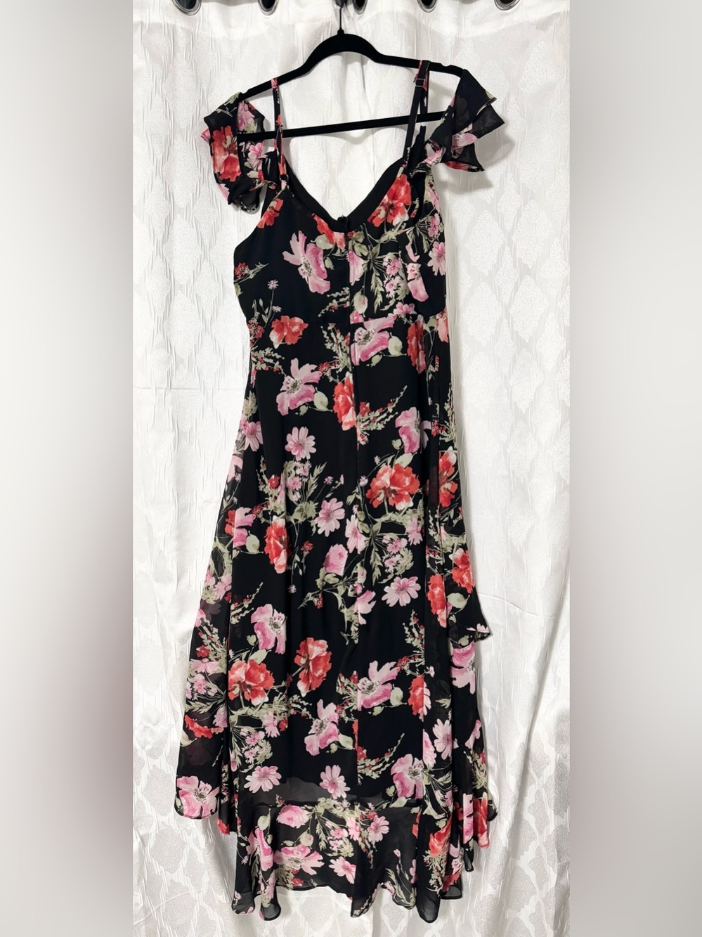 Speechless Floral Maxi Dress in Black & Pink Size Medium Like New - Picture 3 of 6